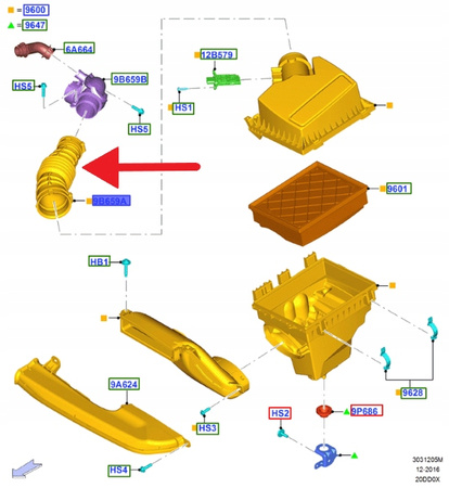 WLOT ODMY 2.0 TDCi FORD FORD EDGE SMAX MONDEO 14- 1872930 _ DS73-9R504-MB