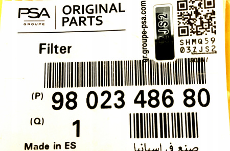 Citroen OE 9802348680 filtr powietrza