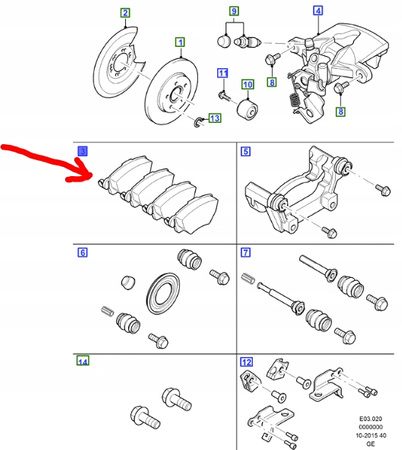 KLOCKI HAMULCOWE TYŁ FORD MONDEO Mk3 2000-2004_1522070_1S71-2M008-BD