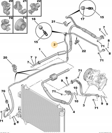 Rurka klimatyzacji Citroen OE C5 III 6477K8