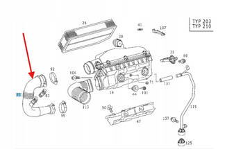 PRZEWÓD RURA FILTRA POWIETRZA DIESEL M611 MERCEDES OE A6110940308