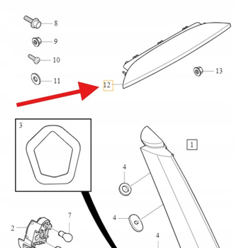 LAMPA TRZECIE ŚWIATŁO STOPU VOLVO V60 2011- OE 31335111