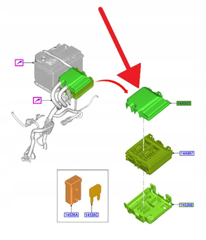 POKRYWA SKRZYNKI BEZPIECZNIKÓW KUGA FOCUS 2018- OE 2250737 _ JX6T-14A003-AB