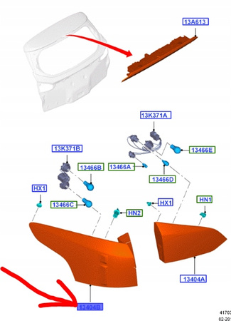 ŚWIATŁO TYLNE LEWE FORD FOCUS Mk3 KOMBI 2011-2015 _1785514_BM51-13405-GG