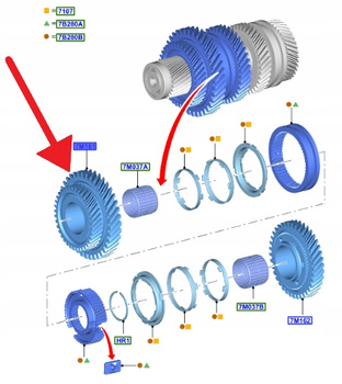KOŁO ZĘBATE 1. BIEGU MMT6 FORD EDGE KUGA GALAXY 1729502 _ AG9R-7M161-WC