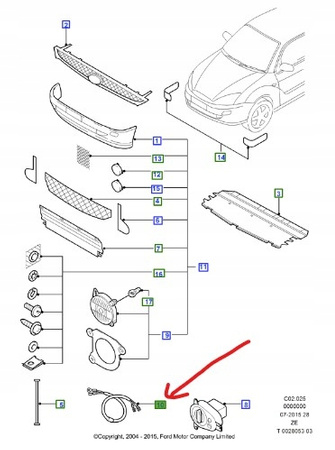 PRZEWÓD ŚWIATEŁ PRZECIWMGIELNYCH PRZÓD FORD FOCUS Mk1_1076269_A98AX-15237-AA