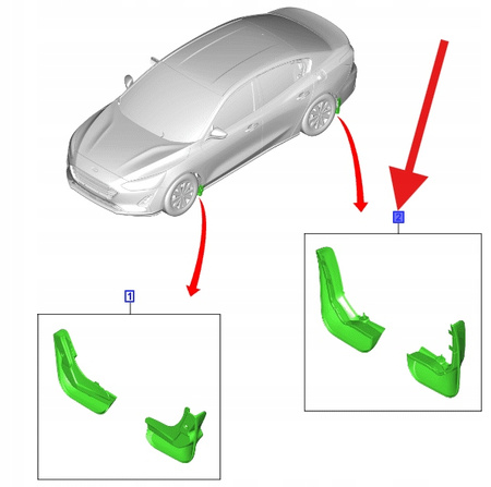 CHLAPACZE TYŁ KPL FORD FOCUS ACTIVE KOMBI 2018- 2360329 _ AMJX7J-N286A12-BA