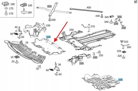 OSŁONA PŁYTA POD SILNIK MERCEDES C W205 E W213W238 W257 OE A2055240200