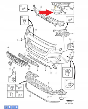 Volvo V40 CC prawa kratka zderzaka OE 31353342