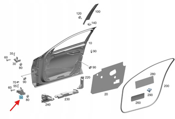 LEWY DOLNY ZAWIAS DRZWI KIEROWCY MERCEDES C klasa W205 OE A2057200337