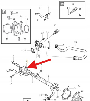 TERMOSTAT 2.4 D5 VOLVO V70 S80 2009- XC60 XC70 2010- OE 31368373