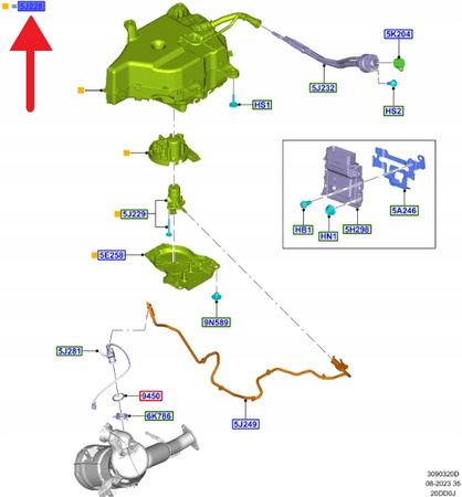 ZBIORNIK ADBLUE 2.0 ECOBLUE CUSTOM TRANSIT 2019- OE 2646794 _ KK31-5J228-AF
