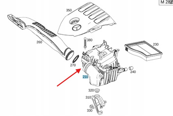 OBUDOWA FILTRA POWIETRZA BENZYNA M282 MERCEDES CLA GLA A OE A282090500064