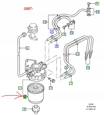 FILTR PALIWA FORD TRANSIT Mk4 DIESEL _ 1208300 _ 97FF-9176-AC