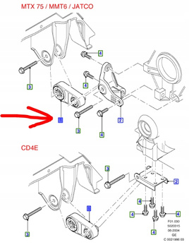 PODUSZKA SKRZYNI BIEGÓW MTX75 FORD MONDEO Mk3 1327578 _ 1S71-6P082-AF