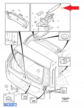 SIŁOWNIK AMORTYZATOR KLAPY LEWY TYŁ VOLVO V70 2008- XC70 2011- OE 31335795