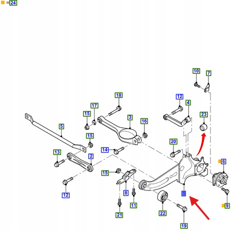 PRZEGUB KOŁO TYLNE LEWA STRONA FORD MONDEO MK4 1202267 _ 1S71-5A969-BH