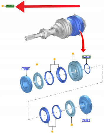 SYNCHRONIZATOR 5 6 BIEGU B6 FORD TRANSIT FOCUS 2656675 _ SVAV6R-7K160-JE