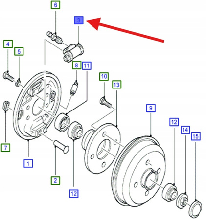 CYLINDEREK HAMULCOWY TYŁ FORD FIESTA 1989- 1996 OE 6187602 _ 89FB-2261-EA