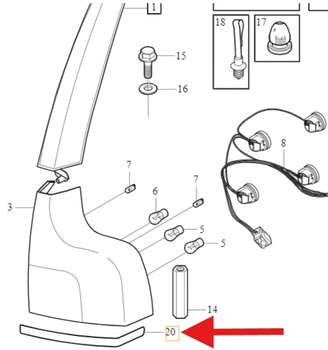 LISTA CHROM POD LAMPE LEWY TYŁ VOLVO XC90 2007- OE 30790284