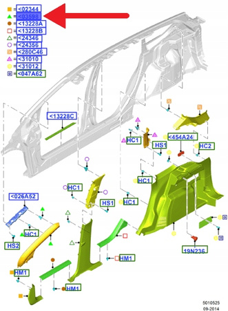 WYKOŃCZENIE SŁUPKA A FORD KUGA 2012- OE 2060063 _ GV44-S03198-AA3AM1