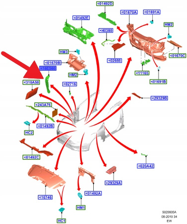 WYGŁUSZENIE BŁOTNIKA LEWY PRZÓD FOCUS 2011- OE 1922916 _ BM51-A16E561-AD