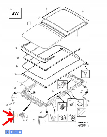 SILNIK ROLETY SZYBERDACHU VOLVO XC90 2016- XC60 S90 V90 V60 OEM/OE 31395517