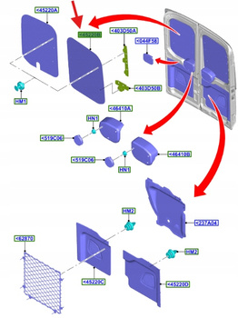 PŁYTA WYKOŃCZENIA DRZWI TYŁ FORD TRANSIT 2019- 2438844 _ BK31-V46321-AK34X1