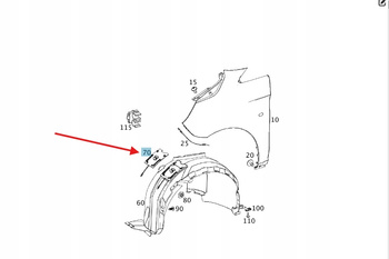 KLAPKA INSPEKCYJNA ZAŚLEPKA NADKOLA PRZÓD MERCEDES VITO W447 OE A4476860782