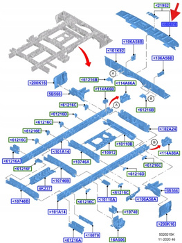 POPRZECZNICA PODŁOGA TYLNA FORD TRANSIT 2014- 1876871 _ BK31-V40300-AC