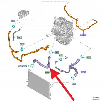 PRZEWÓD CHŁODZENIA WODY 1.5 EB FORD FOCUS 2018- 2390477 _ JX61-8286-DD