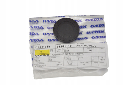 ZAŚLEPKA GŁOWICY 3.0 3.2 B6 VOLVO S60 V60 2011- XC60 XC70 S80 OE 31251117