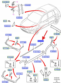 LISTWA DRZWI LEWA FORD FUSION 2003-2005 1255125 _ 3N11-N25533-BAXWAA