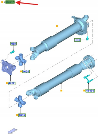 WAŁ NAPĘDOWY TYŁ 5.0 V8 6R80 FORD MUSTANG 2015- 17 2194464 _ FR33-4K145-GA