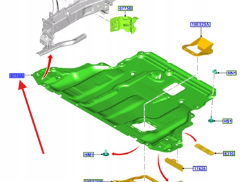 OSŁONA SILNIKA DOLNA FORD FOCUS Mk4 2018- 1.5 TDCi 2450242 _ JX6B-6B629-DC