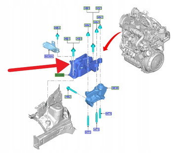 ŁAPA PODUSZKA SILNIKA 1.5 TDCI FORD FOCUS 2018- OE 2374003 _ JX61-6F012-DE