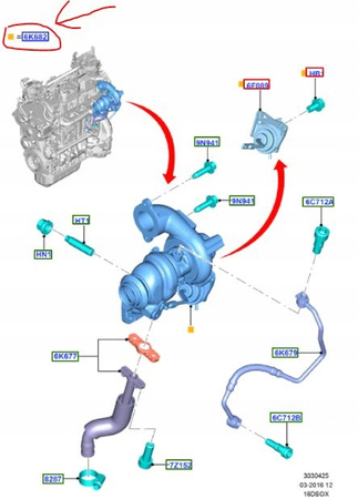TURBOSPRĘŻARKA FORD C-MAX FOCUS S-MAX 1.6L TDCi_1945757_AV6Q-6K682-AB