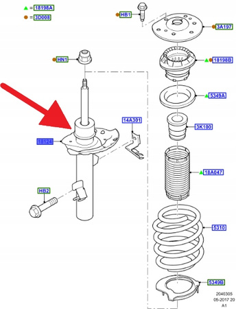 AMORTYZATOR PRZEDNI LEWY FORD GALAXY MK3 2006- 1746182 _ 6G91-18K001-AEN