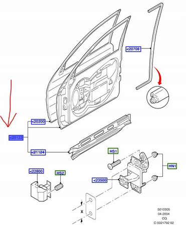 DRZWI PRZEDNIE LEWA STRONA FORD KA Mk1 1996-2008_1692566_P20KG-B20123-KA