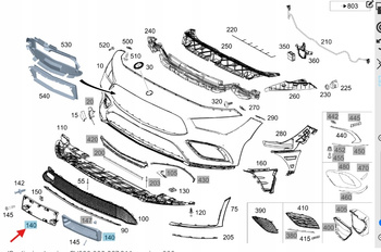 PODKŁADKA UCHWYT TABLICY REJESTRACYJNEJ MERCEDES CLA W118 OE A1188809600