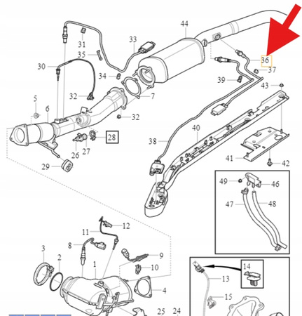 SONDA LAMBDA CZUJNIK NOX 2.0 D4 VOLVO V40 2019- OE 32242881