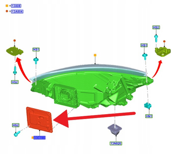 MODUŁ PRZETWORNICA LAMPY FULL LED FOCUS 2018- 2022 2534646 _ JX7B-13B626-BL