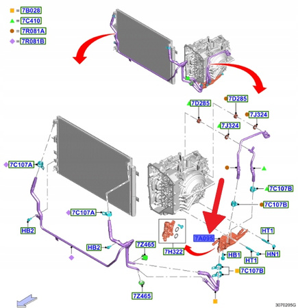 CHŁODNICA SKRZYNI BIEGÓW 8F35 FORD EDGE KUGA FOCUS 2251950 _ JX6P-7869-BE