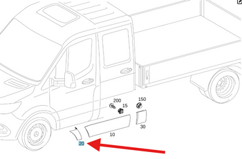 LISTWA BŁOTNIKA PRAWY PRZÓD MERCEDES SPRINTER W907 W910 OE A9106900100