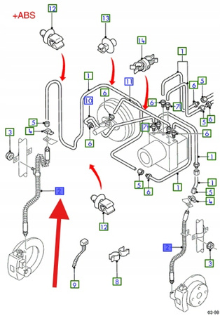 PRZEWÓD HAMULCOWY PRAWY PRZÓD FIESTA 1995- 2002 OE 1066801 _ 96FB-2078-JA