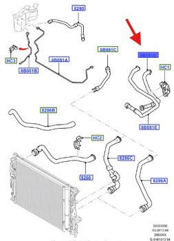 PRZEWÓD CHŁODNICY WODY 2.0 TDCi S-MAX GALAXY MONDEO 1759721 _ 9G91-8B160-EC