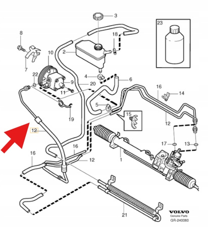 PRZEWÓD WSPOMAGANIA 2.4 D5 VOLVO S80 V70 S60 XC70 2005- OE 30645992