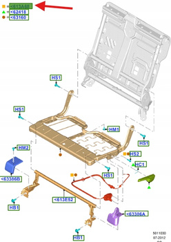 LINKA LEWA SKŁADANIA KANAPY TYŁ FORD KUGA C-MAX 5302425 _ CU5A-96601B54-BH