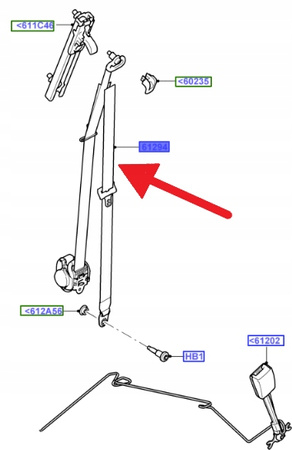 PAS BEZPIECZEŃSTWA LEWY PRZÓD SMAX GALAXY 1713272 _ 9G9N-61295-AC3YYW
