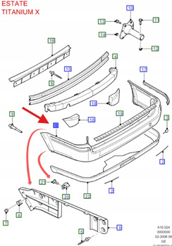 ZDERZAK TYŁ FORD MONDEO MK3 1325567 _ 3S71-17906-DCXWAA
